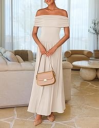 ZESICA Women's Off The Shoulder Maxi Dress 2025