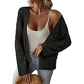 Sidefeel Womens Crochet Cardigan Sweaters Long Sleeve Open Front See Through Lightweight Kimonos Summer Boho Beach Cover Ups