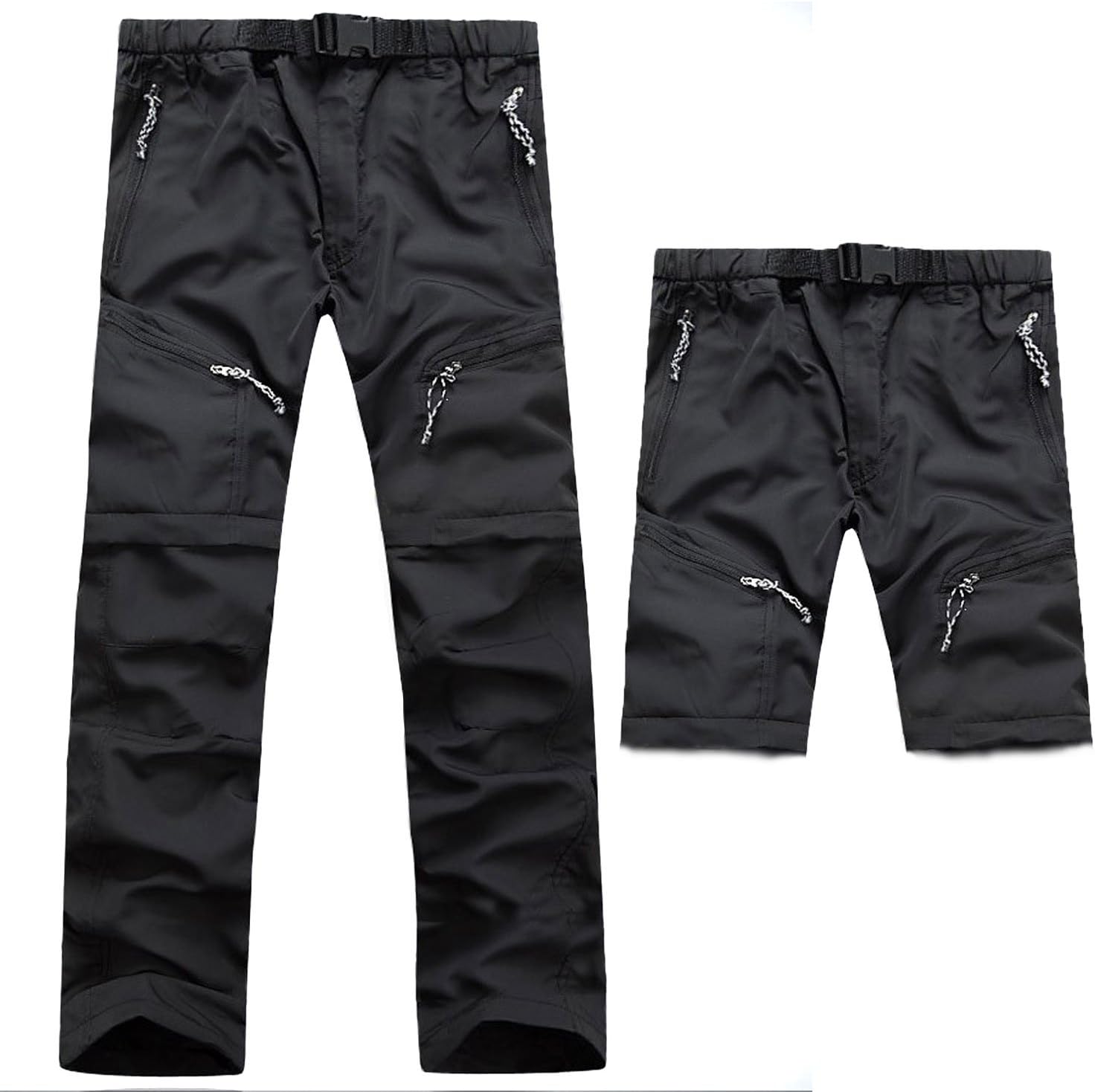 Men's Outdoor Convertible Hiking Trousers Quick Dry Lightweight Breathable Camping Running Walking Pants