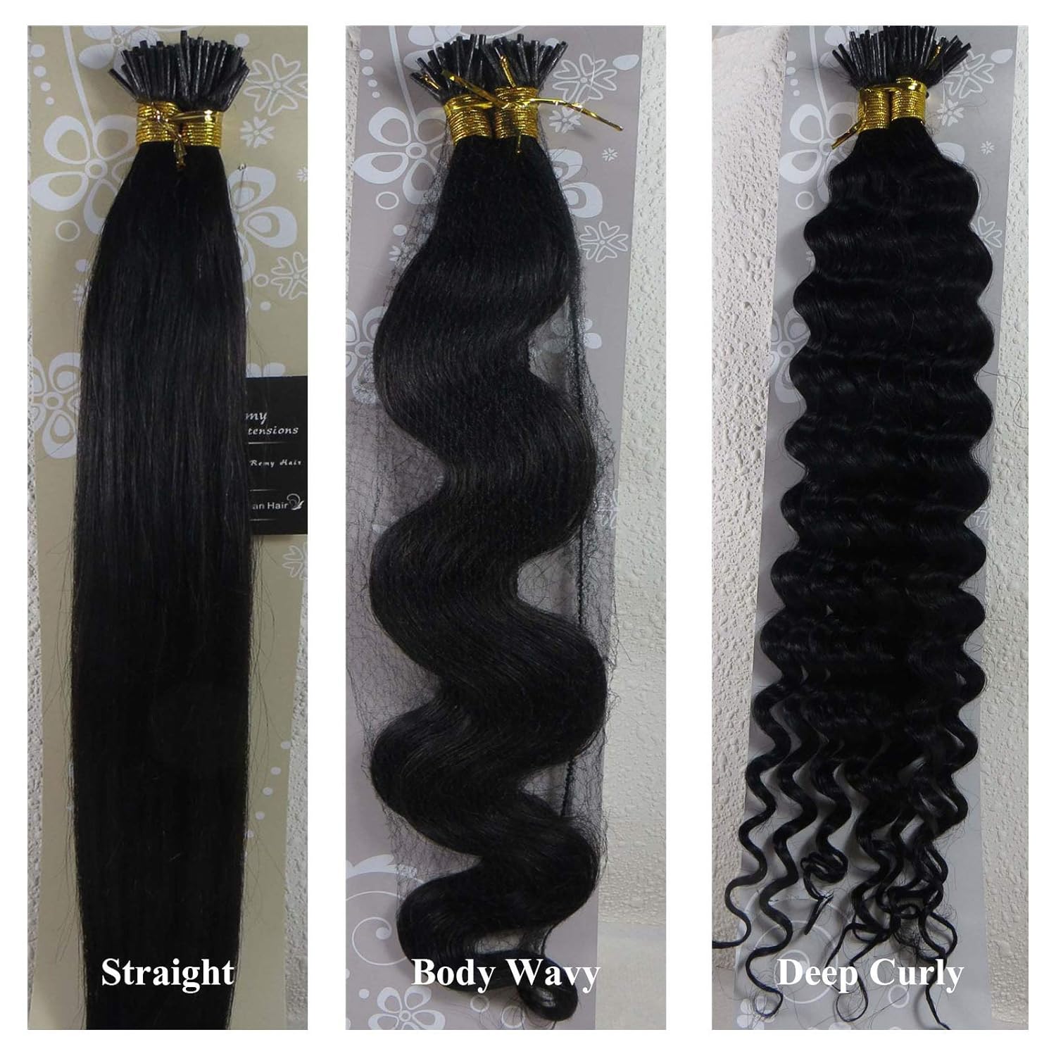 Fidgetgear 18 32 Human Hair Extensions Stick I Tip Straight Wavy