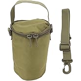 MOUMOUTEN Gas Cylinder Cover, Camping Gas Lamp Lights Handle Bags, Double Zipper Portable Propane Tank Carrying Bag, Multifunctional Pouch with Shoulder Strap, for Camping Hiking(Green)