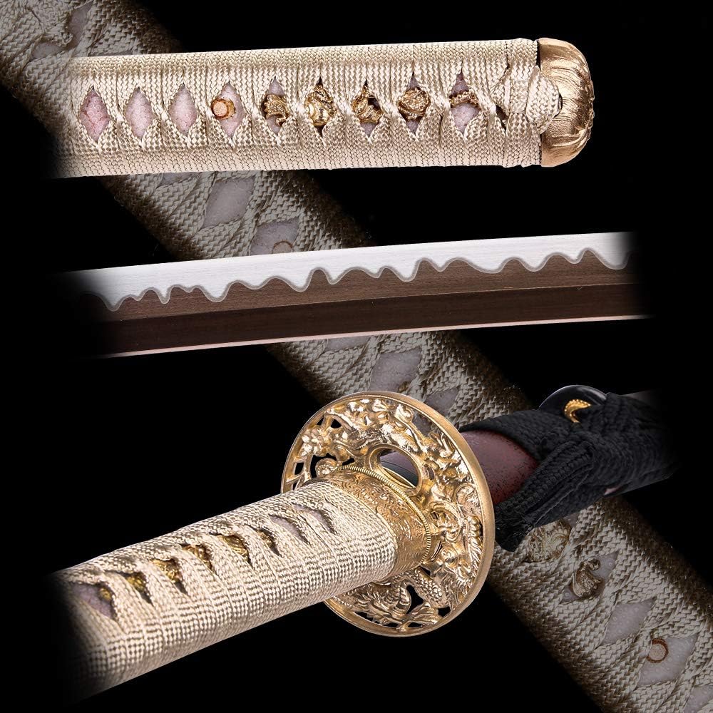siwodeKatana,Liangmian Hollow Dragon Copper Tang, High Carbon Steel, 40-Inchs