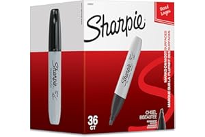 Sharpie Permanent Markers, Chisel Tip, Black, 36 Count