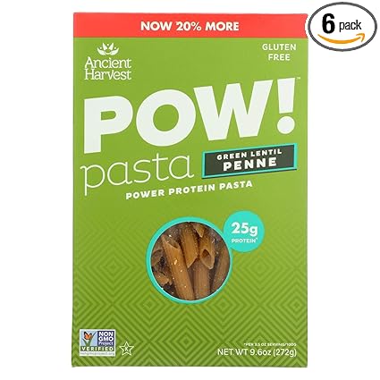 Amazon Com Ancient Harvest Pasta Penne Green Lentil 8 Ounce