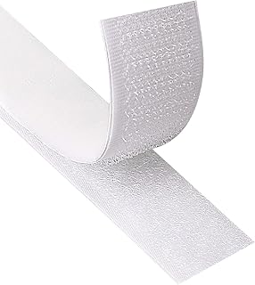 Blooven Klettband Selbstklebend 8M Extra Stark, Doppelseitig Klebende mit Klettverschluss 20mm Breit Selbstklebendes Klebepad Flauschband und Hakenband (Weiß)