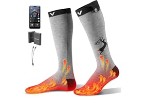 VEVOR Heated Socks, 6000mAh Battery Powered, Rechargeable Heating Socks with 4 Heating Levels, Electric Heated Sock with APP 