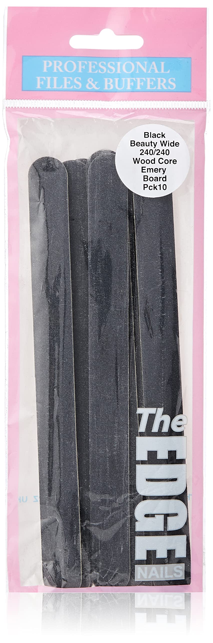 The Edge Black Beauty 240/240 Grit Nail File (10 Pack)