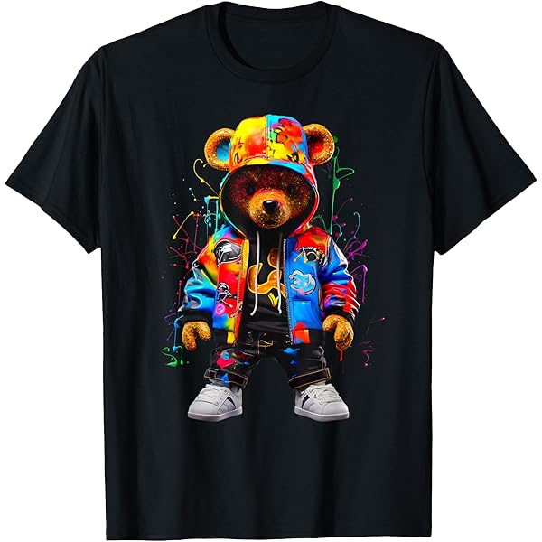 アイドル Bear Tee Cute Couple Teddy Bear Oversized T-Shirt - Trendy Harajuku