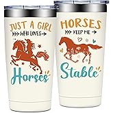 Grifarny Horse Gifts for Women - Horses Gifts for Girls - Funny Gift for Horses Riding Lovers, Owners - Just a Girl Who Love Horse Tumbler Cup 20 oz