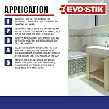 EVO-STIK 1 Hour Shower Bathroom Sealant White 290ml Fast Set Anti-Mould Ready view 7