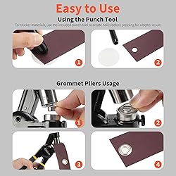 Grommet Tool Kit, 3/8 Inch Handheld Eyelet Kit Hole
