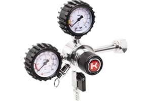 Kegco Premium Commercial Grade Double Gauge CO2 Draft Beer Regulator,Chrome, 1 Product