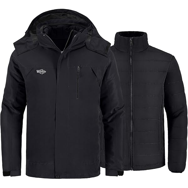 Men's winter jacket 3-in-1 waterproof warm down jacket detachable