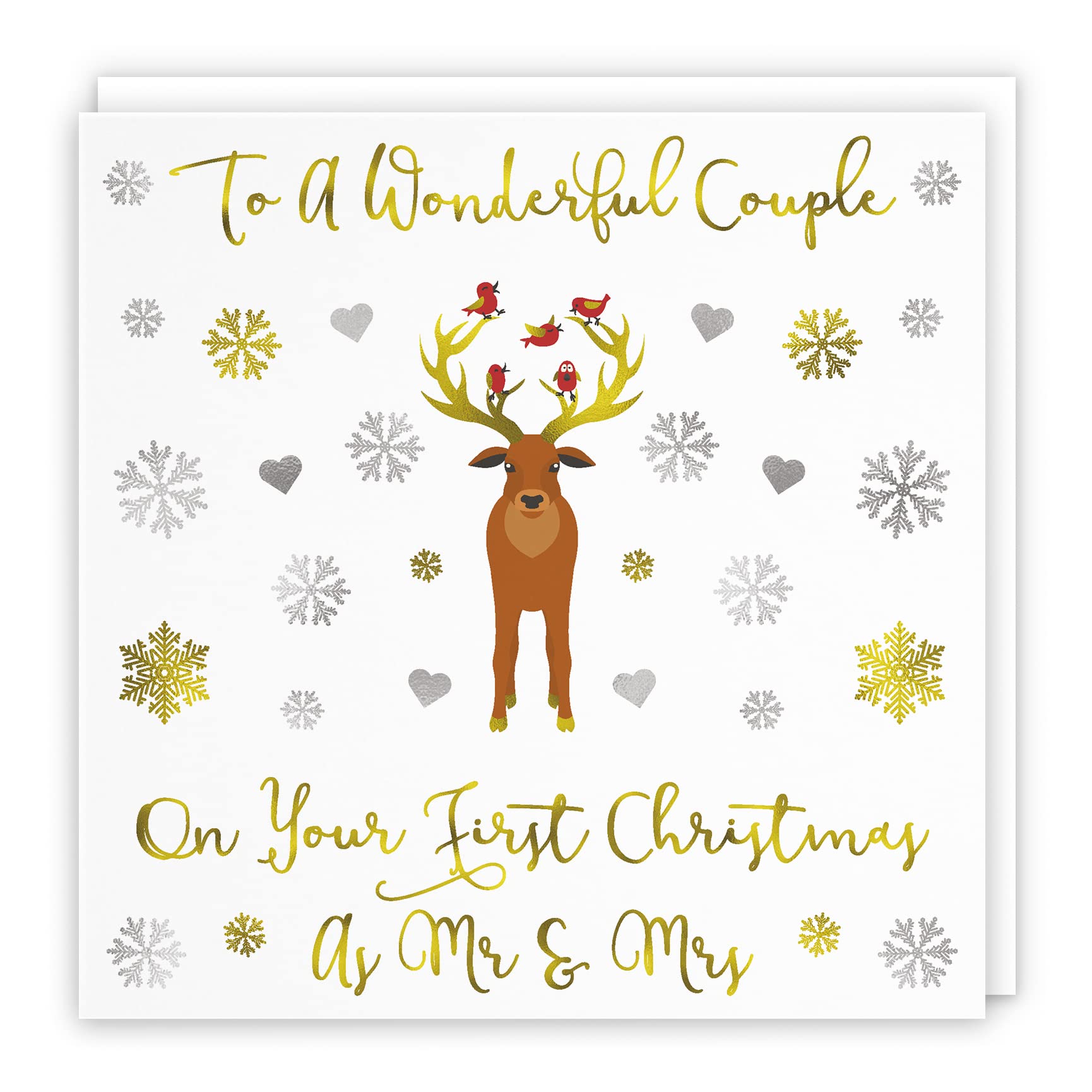 Hunts England - First Married Christmas As Mr & Mrs Card - To A Wonderful Couple - On Your First Christmas As Mr & Mrs - 1st Christmas Together - Milano Collection