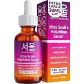 SeoulCeuticals Korean Volufiline Serum Snail Mucin 100% Sederma Volifiline | Large 1oz, Hyaluronic Acid, Cica, Firming Hydrating Plump &amp; Glow Volufine Skin Care, 96% Natural Cruelty Free, All Skin Types