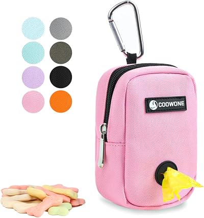 COOWONE Dog Treat Pouch Hands Free with Carabiner 900D Oxford Bag