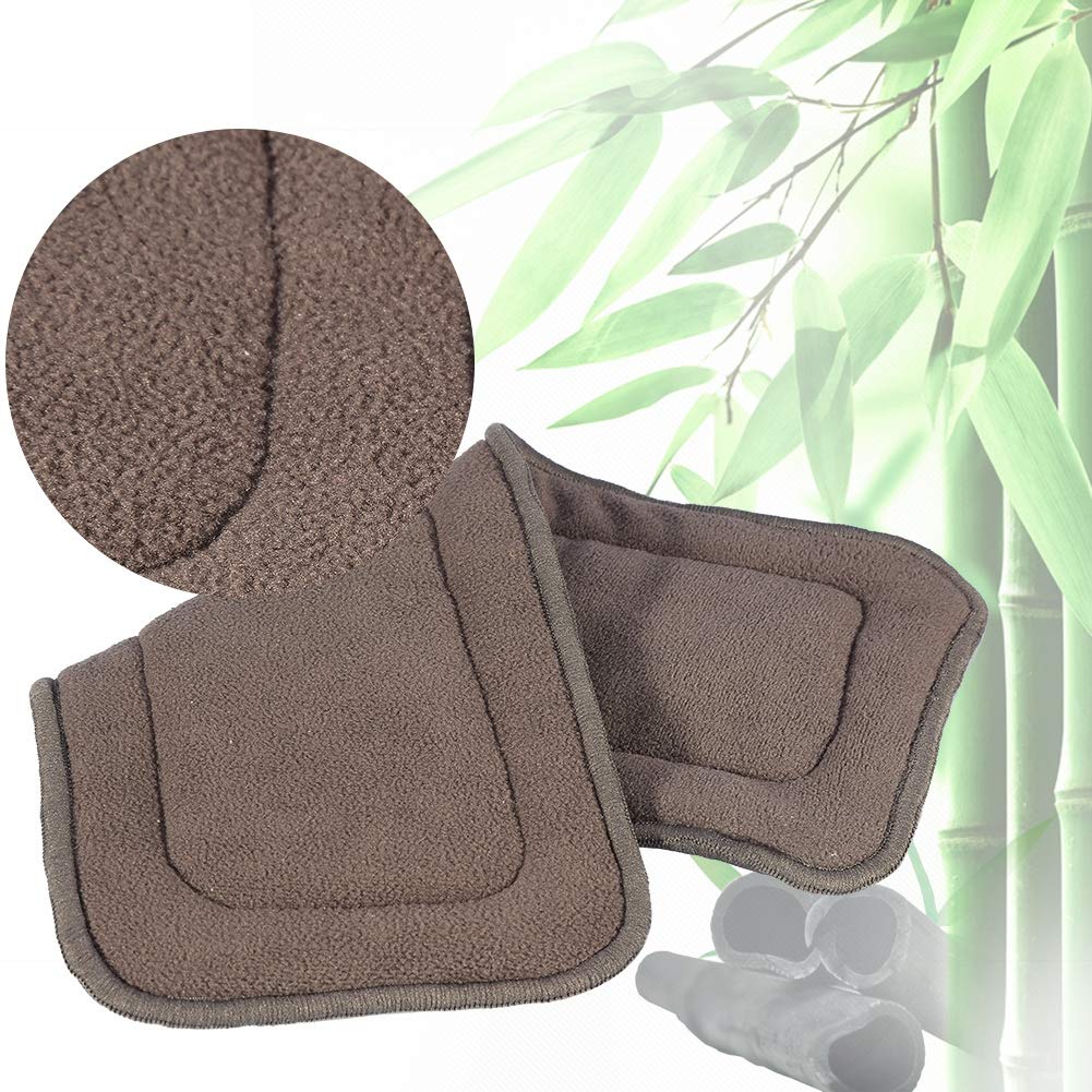 2 Sizes Adult Diaper, Charcoal Bamboo Charcoal Diaper Insert, Reusable Breathable Washable Incontinence Pad for Adult Elderly Kids Use(M)