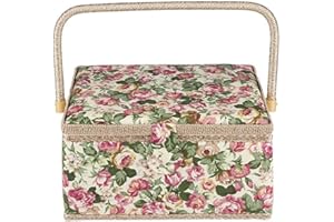 Extra Large Sewing Basket, Vintage Sewing Basket, Kit Organizer for Needles, Thread, Tape Measure, Thimbles and Other Supplie