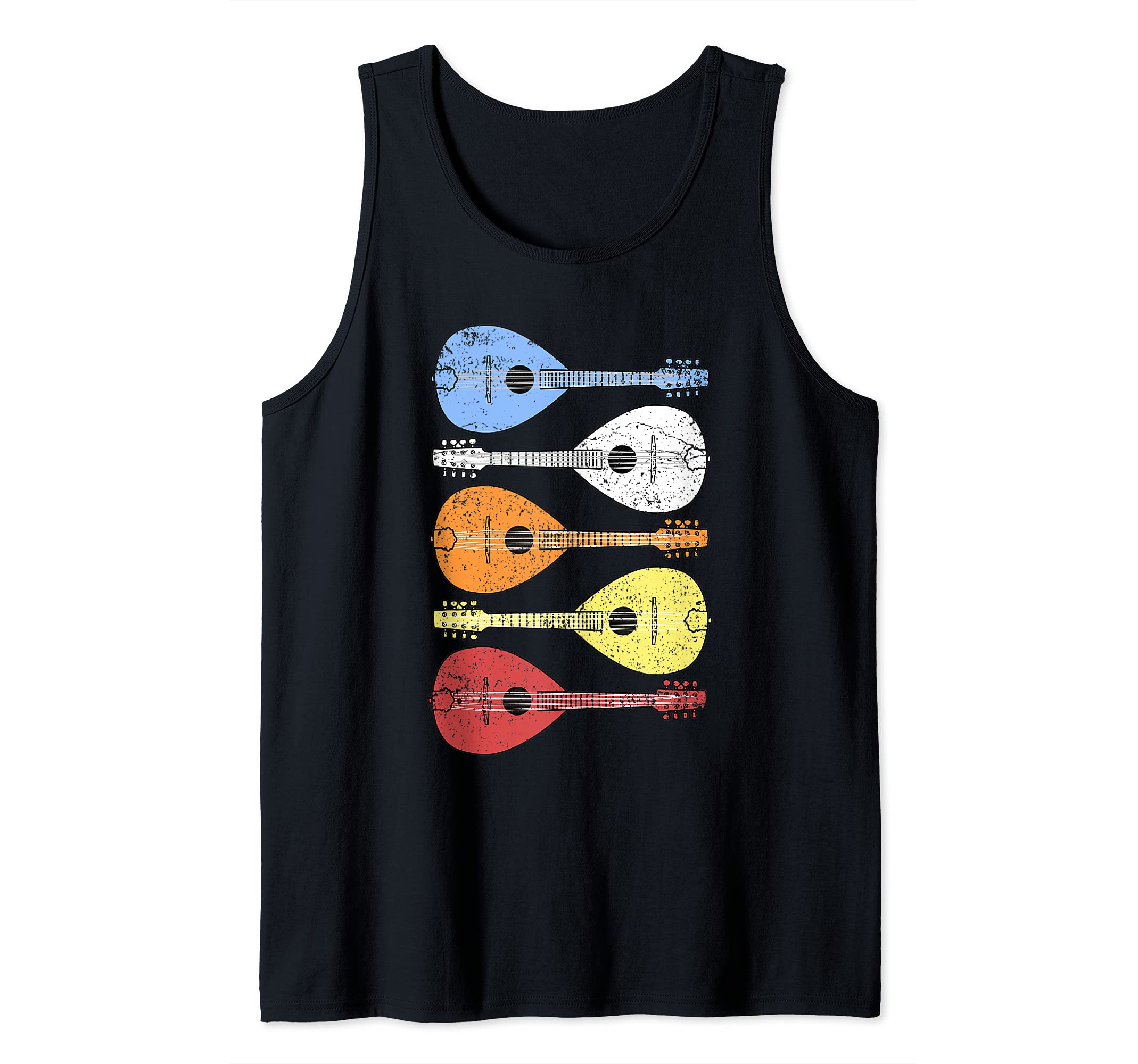 Vintage Mandolin Retro Country Music Men Bluegrass Mandolin Tank Top