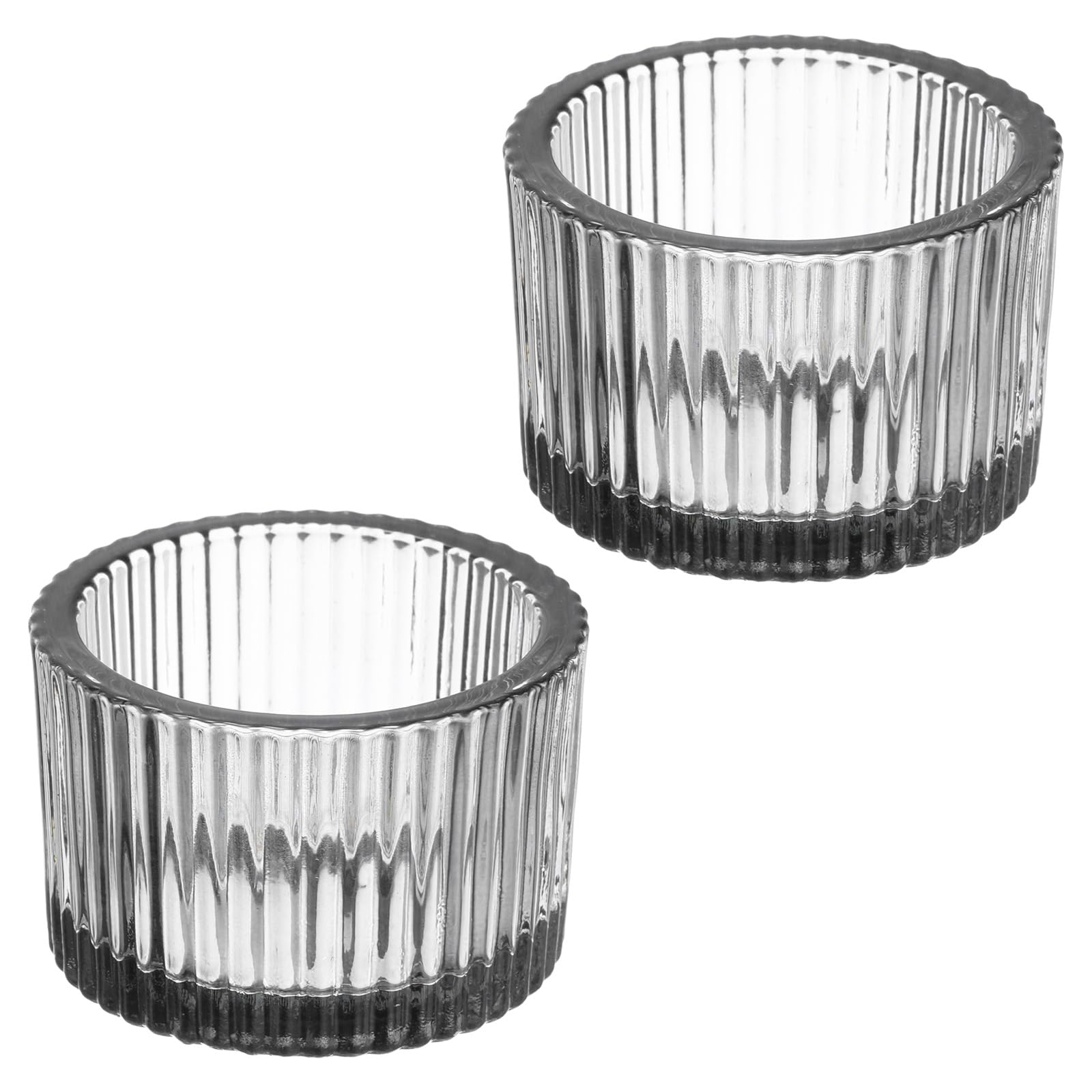 PATIKIL 2 Pcs Tealight Candle Holder, Tea Lights Candle Holder Glass Votive Candle Holders Glass Candle Holders for Table Centerpiece Decor Wedding Dinner Party, Black