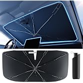 [2025 Upgrade] Doogoocoo Windshield Sun Shade [Ice-Crystal Cooling & 100% UV Block]-UPF50+ Heat Shield | Keep Car Cooler & Protect Interior, Foldable Car Sunshade with Reflective Coating (57