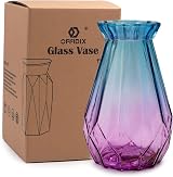 OFFIDIX Glass Vase Gradient Multicolor Geometric Faceted Blue Purple view 3