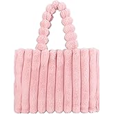 Extolove Furry Purse Fluffy Tote Bags for Women Winter Faux Fur Bag Fuzzy Purses and Handbags
