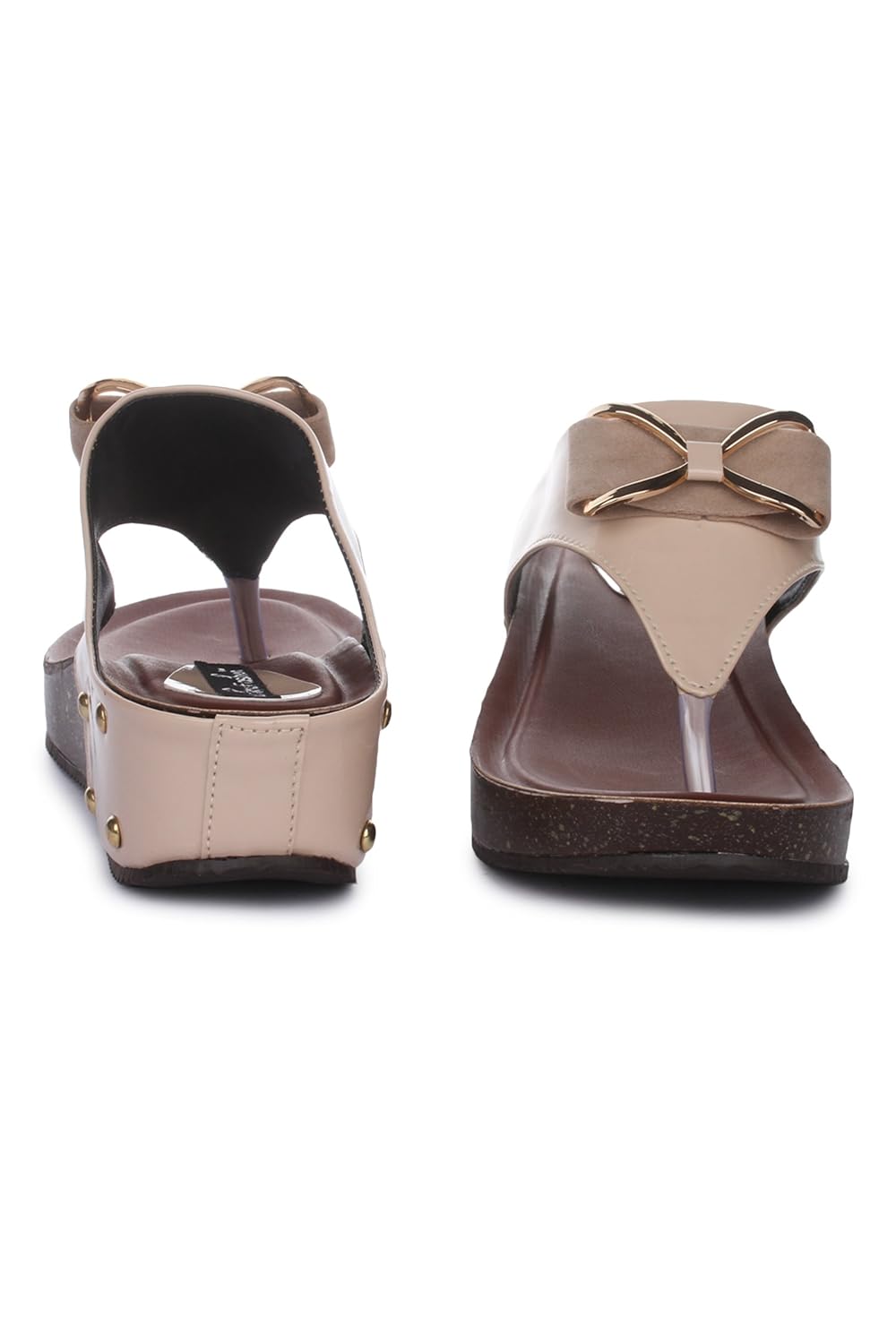 funku fashion beige wedges heels