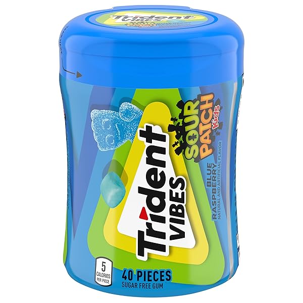 TRIDENT VIBES SOUR PATCH KIDS BLUE RASPBERRY SUGAR...