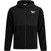 Reebok Mens Fleece Jacket - Lightweight Zip Up Winter Jackets for Men | Soft Warm Fabric, Softshell Yoke Paneling, Reversed-Coil Zip with Logo Puller, Polar Fleece Lined, Secure Hem &amp; Cuffs