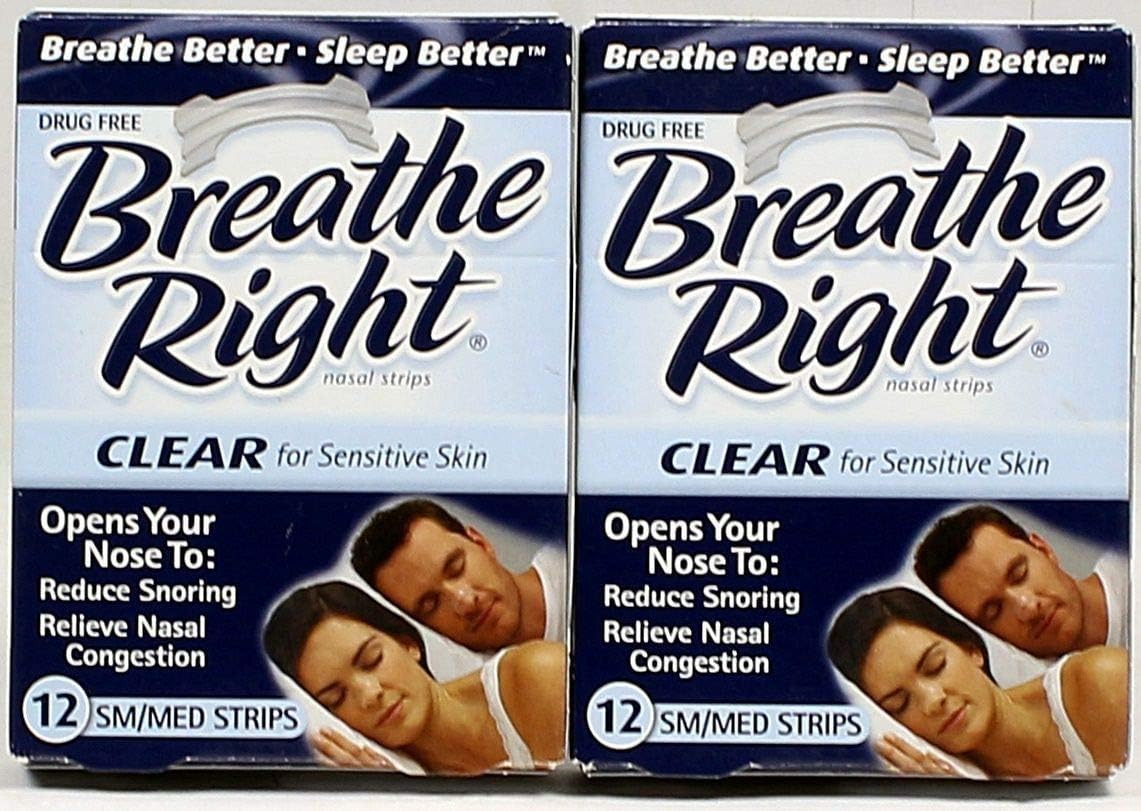 (120 Strips) Breathe Right Nasal Strips Clear Small Medium Sensitive