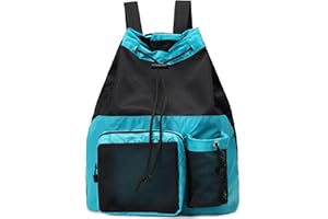 Lohol Mesh Drawstring Backpack with Shoe Bag, Durable Swimming String Sack with Handle for Sports Gym Yoga Beach Travel