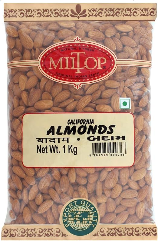 Miltop California Almonds, 1kg: Amazon 