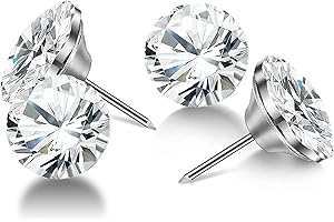 ZAYI 30mm/1.18” Diamond Crystal Upholstery Nails Sofa Headboard Furniture Tacks Wall Decor 20pcs (30mm)