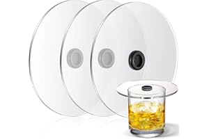 PATELAI 3 Pieces Smoking Gun Cup Covers Infuser Lids Cocktail Drinks Covers Smoking Gun Accessories for Wine Cups Goblet Glasses Tumblers Mugs Bowls Diameter Below 4. 7"