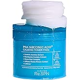 Re.SPN PHA Succinic Acid Calming Toner Pads – Daily Exfoliating, Hydrating and Soothing with CICA, Caffeine, Non-comedogenic, Vegan, Glass Skin, K-Beauty (70 Count)