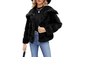 Simplee Apparel Womens Faux Fur Coat Fleece Cropped Jacket Long Sleeve Fur Coats Warm Winter Jackets 2025