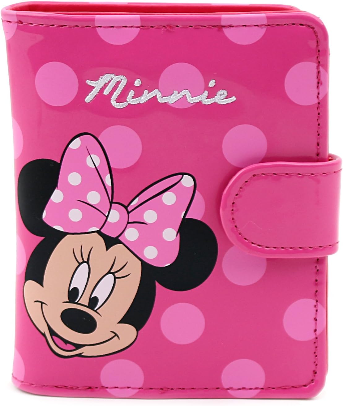 Disney Minnie Mouse Smile Face Wallet Card Coin Holder for Girls (Pink)