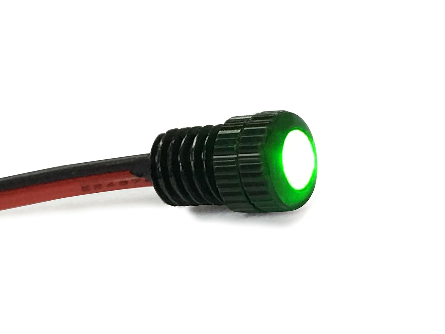 BRIGHTEST Light Bolt - Flush Mount 12V LED Light for Bumper, Grille, Cars Interior, Dash, Ambient Lighting, Motorcycle w/ SLEEK Aluminum Housing & Screw Nut (6 mm Black, Green LED)