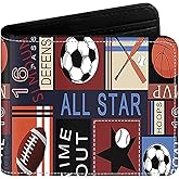 Teen Boys Cool Wallet Funny Leather Wallets Credit Id Card Cash Holder Black Rfid Blocking Zipper Cute Kawaii Aesthetic Wallets With Coin Pocket Id Window For Teen Boy Male Youth Guys Men Teenager