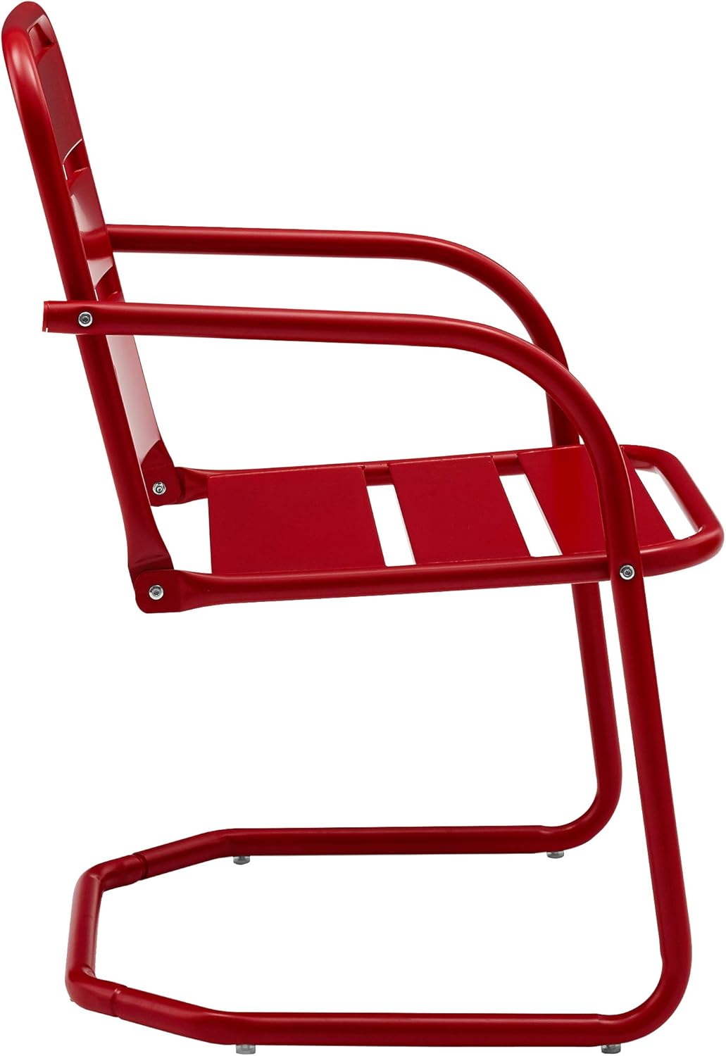 Crosley Furniture CO1030-RE Brighton Retro Metal Chair, Set of 2, Red : Garden & Outdoor