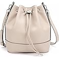 AFKOMST Bucket Bags and Purses For Women Drawstring Hobo and Shoulder Handbags with 2 Detachable Straps