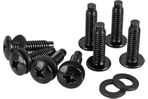 HanTof 12/24 Rack Screws and Nylon Washers, 120 Sets for Recording Studios, Audio and Network Equipment Server Rack Rails, En