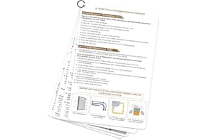 OCQOTAT HVAC Quick Reference Cards, Refrigerant Charging and Troubleshooting Tech Guide for Air Conditioners & Heat Pumps, Portable HVAC Tools Card, 4 Pieces, Double-Sided, with a Ring, 9" x 6"