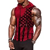 Babioboa Men's Workout Hooded Tank Tops Sports Training Sleeveless Gym Hoodies Bodybuilding Cut Off Muscle Shirts