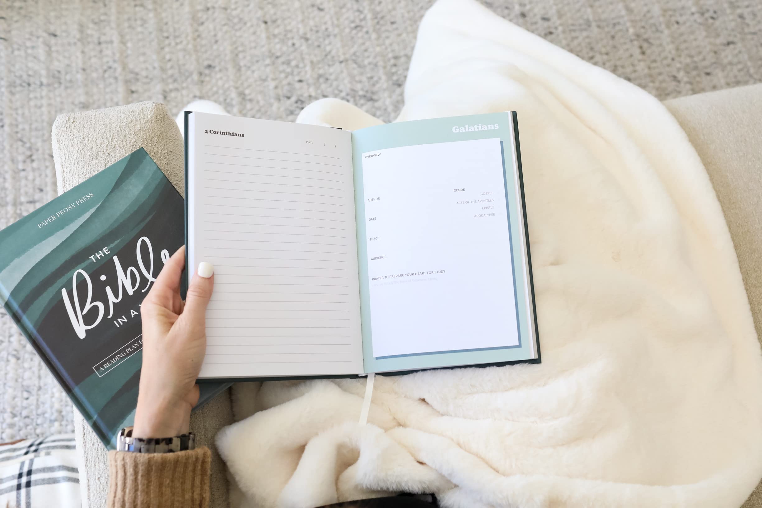 The Bible Journal: New Testament Bible Journaling Notebook | Track Daily Readings, Record Bible Verses and Write Prayers | Inspirational Christian Notebook w/Ribbon, 240 pages