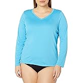 Kanu Surf Women's Plus-Size Solid UPF 50+ Long Sleeve Swim Shirt Rashguard