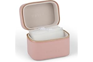 Dosey Travel Pill Case & Easy-Slide Pill Pouches - Vegan Leather Daily Pill Organizer with 7 Airtight Pill Pockets for Medicine Storage & Protection - Stylish Pill Sorter & Medication Organizer - ROSE