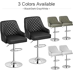 VECELO Adjustable Bar Stools Set of 2, Bar Height