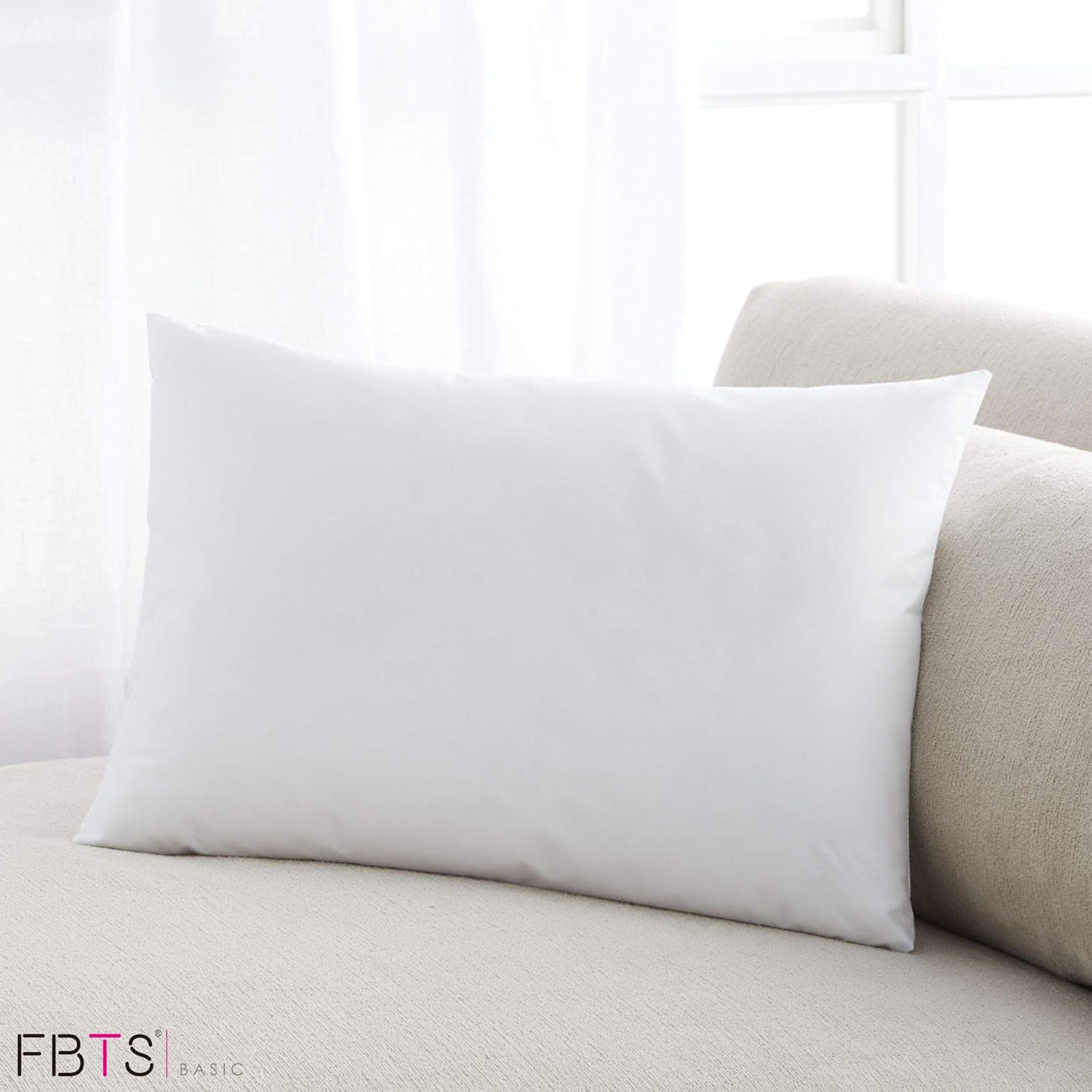 Amazon Com Fbts Basic Pillow Insert 1 Pack 12x20 Inch Square Sham